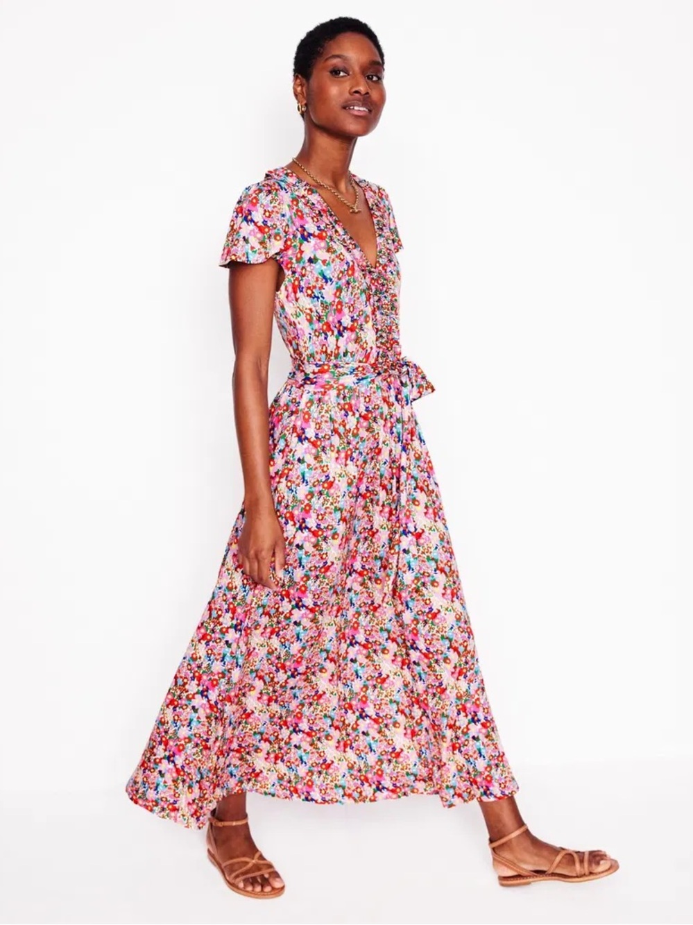 Boden Nicola Jersey Tea Dress Floral - Picture 1 of 8